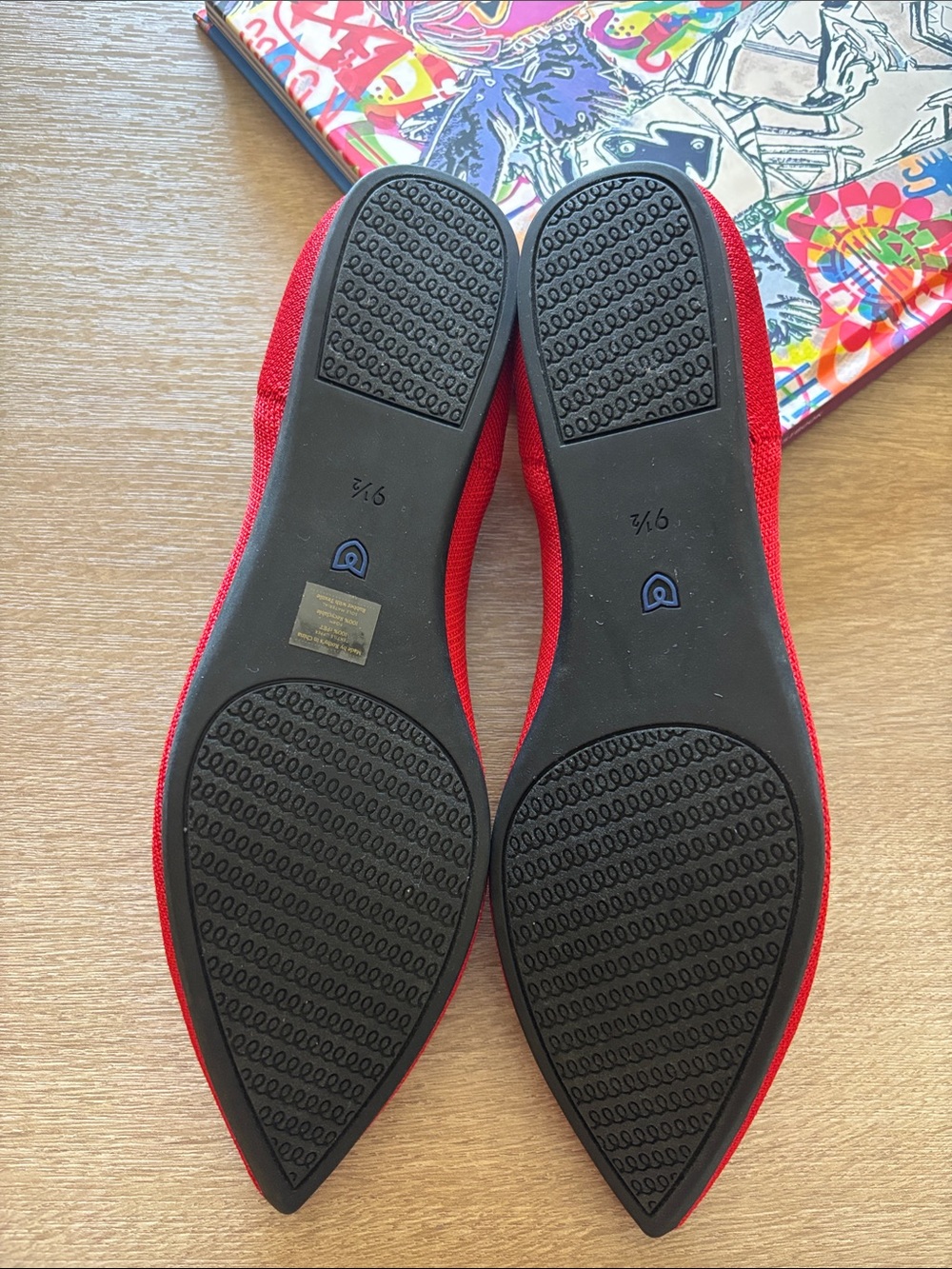 Rothy's Bright Red Pointed Knit Flats, new without box - Picture 4 of 4